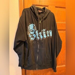 Black Hoodie with Blue Graphic